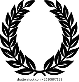 Silhouette Laurel Wreath Vector Illustration for Awards and Achievements