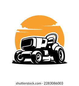 silhouette of lawn mower illustration vector