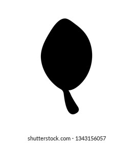Silhouette leaf doodle icon. Hand drawn black sketch. Sign symbol. Decoration element. White background. Isolated. Flat design. Vector cartoon illustration.