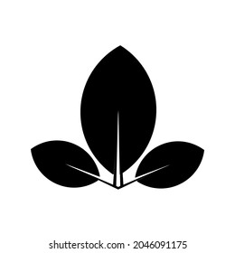 silhouette of leaf icon vector illustration.