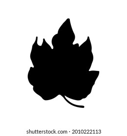 silhouette leaf on white background. vector illustration