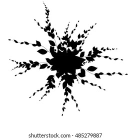 silhouette leaf on a white background, vector