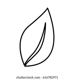 silhouette leaf plant icon flat vector illustration