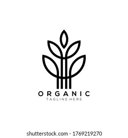 silhouette leaf plant vector logo
