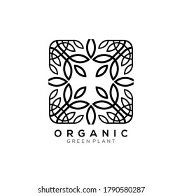 silhouette leaf plant vector logo