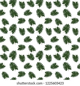 Silhouette of leaf Trees on White Background. Seamless pattern. Vector Illustration. EPS10