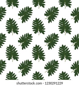 Silhouette of leaf Trees on White Background. Seamless pattern. Vector Illustration. EPS10