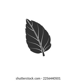 Icono de vector hoja de silueta sobre fondo blanco. Icono de diseño web, aplicaciones, pegatinas, mercado, banner, afiche, uso de impresión y parte del logotipo