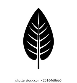 Silhouette of leaf vector, leaf icone