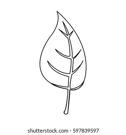 silhouette leaves icon stock, vector illustration design