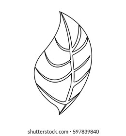 silhouette leaves icon stock, vector illustration design