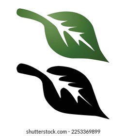 silhouette of leaves set. white background. plant, nature, green, leaf, leaves, vector illustration