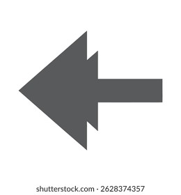Silhouette Left Arrow Icon for Web and App Design