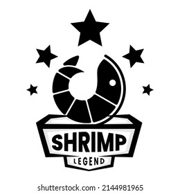 Silhouette legend shrimp logo design template