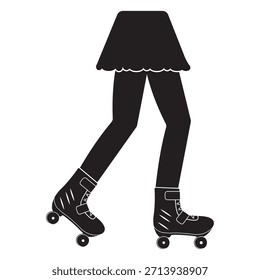 Silhouette der Beine für Rollschuhlaufen.