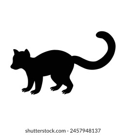 silhouette of a lemur animal