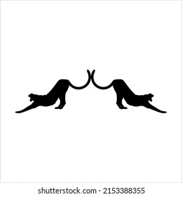 Silhouette of Leopard, Cheetah, Panther, Jaguar (Big Cat Family) for Logo or Graphic Design Element. Vector Illustration