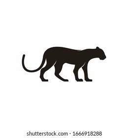 Silhouette Leopard logo design vector