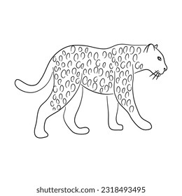 Silhouette of a Leopard made in sketch style. Vector illustration.