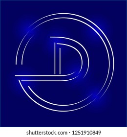 Silhouette of the letter D inside the circle. Logo