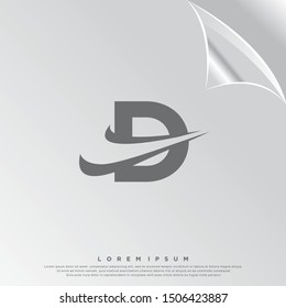 silhouette letter D logo. simple design. vector icon illustration