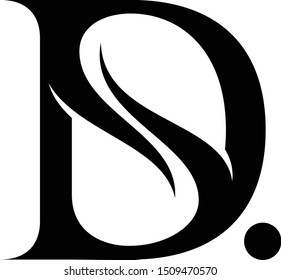 Silhouette letter D vector design template on white background. D letter symbol in flat style. Vector illustration EPS.8 EPS.10