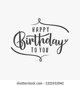 Silhouette letter happy birthday to you on the white background. Letter happy birthday for design greeting card, banner, sticker and etc. Vector illustration EPS.8 EPS.10