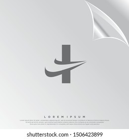 silhouette letter I logo. simple design. vector icon illustration