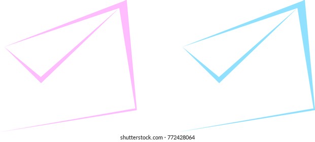 silhouette of letter from triangular contours art new letter from man and woman icon