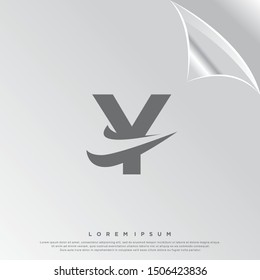 silhouette letter Y logo. simple design. vector icon illustration