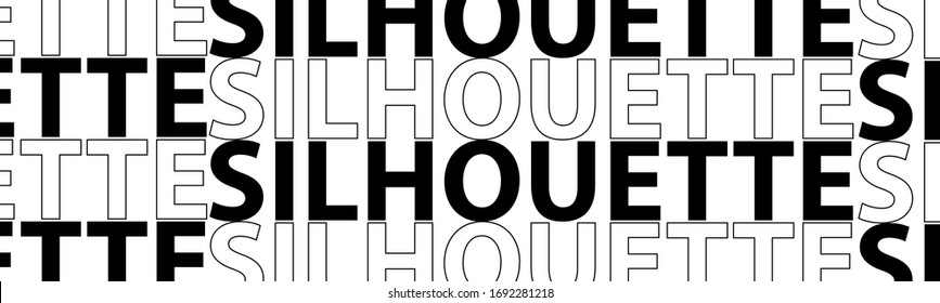 silhouette lettering. The illustration is isolated on a white background. Can be used for banners and web design.