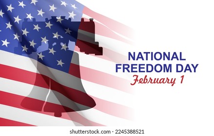 SIlhouette of The Liberty Bell as symbols of freedom and justiceon. Concept - National Freedom Day. February 1. EPS10 vector