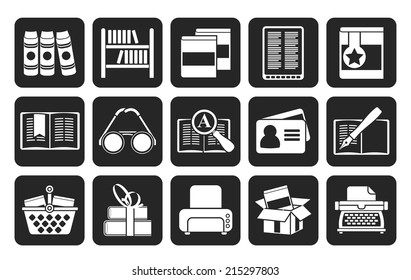 Silhouette Library and books Icons - vector icon set
