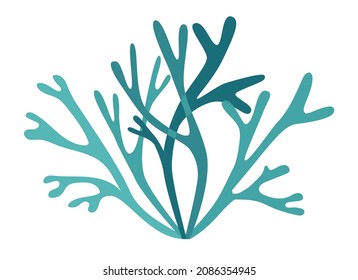 silhouette of lichen or seaweed in four colors for a logo or icon