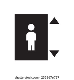 Silhouette lift flat  design illustration, building symbol, hotel lift, corporate lift icon vector design illustration. 