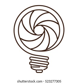 silhouette light bulb flat icon with spiral shape