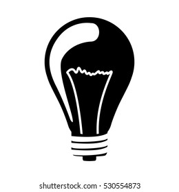 silhouette light bulb flat icon