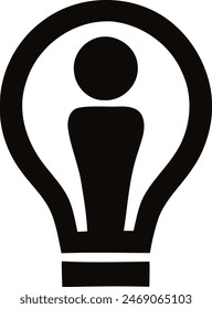 Silhouette of a light bulb with an off symbol inside it.