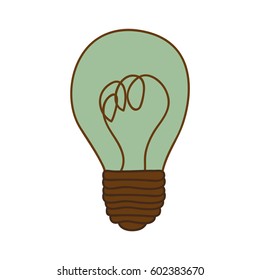 silhouette of light bulb with turquoise glass vector illustration