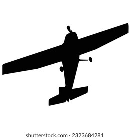 Silhouette of a light plane in flight