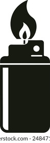 silhouette lighter icon vector design
