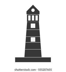 silhouette lighthouse building maritime vector illustration eps 10