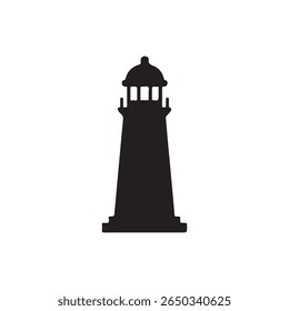 a silhouette of a lighthouse. simple vector icon. on white background