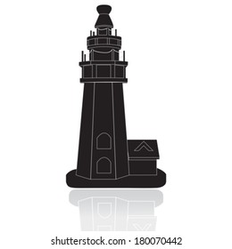 Silhouette of the lighthouse vector
