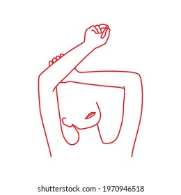 Silhouette line art of a woman