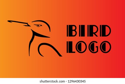 silhouette line bird logo vector.