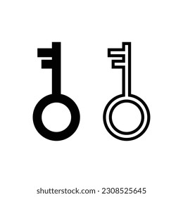 silhouette and line key icon on white background