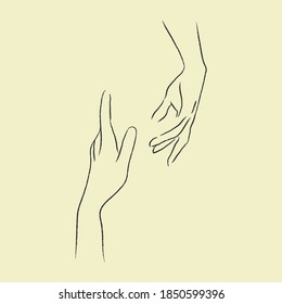 silhouette linear drawing finger touch
