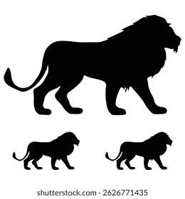 silhouette of lion , silhouette lion