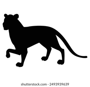 silhouette of a lion.  lion flat icon vector